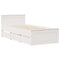 vidaXL Bed Frame without Mattress with Headboard White 90x200 cm Solid Wood Pine
