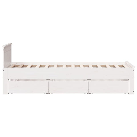 vidaXL Bed Frame without Mattress with Headboard White 90x200 cm Solid Wood Pine