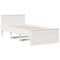 vidaXL Bed Frame without Mattress with Headboard White 90x200 cm Solid Wood Pine