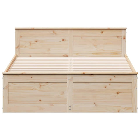 vidaXL Bed Frame without Mattress with Headboard 140x190 cm Solid Wood Pine