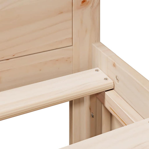 vidaXL Bed Frame without Mattress with Headboard 135x190 cm Double Solid Wood Pine