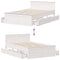 vidaXL Bed Frame without Mattress with Headboard White 135x190 cm Double Solid Wood Pine