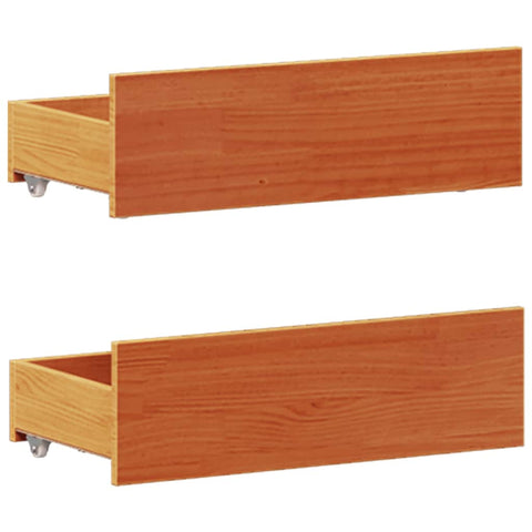 vidaXL Bed Frame without Mattress with Headboard Wax Brown 135x190 cm Double Solid Wood Pine
