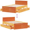 vidaXL Bed Frame without Mattress with Headboard Wax Brown 135x190 cm Double Solid Wood Pine