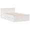 vidaXL Bed Frame without Mattress with Headboard White 120x190 cm Small Double Solid Wood Pine