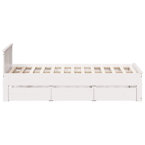 vidaXL Bed Frame without Mattress with Headboard White 120x190 cm Small Double Solid Wood Pine
