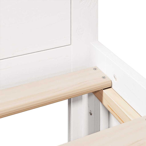 vidaXL Bed Frame without Mattress with Headboard White 120x190 cm Small Double Solid Wood Pine