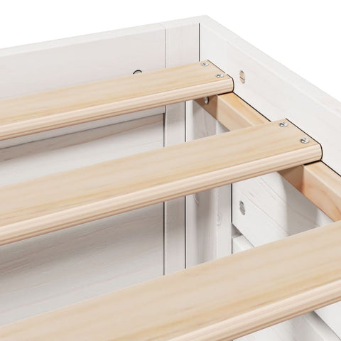 vidaXL Bed Frame without Mattress with Drawers White 180x200 cm Super King Solid Wood Pine