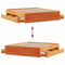 vidaXL Bed Frame without Mattress with Drawers Wax Brown 180x200 cm Super King Solid Wood Pine