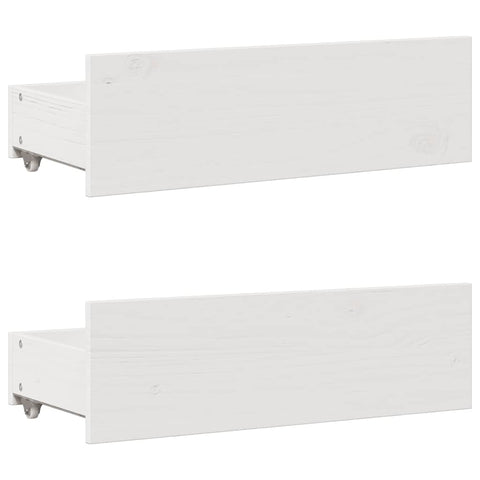 vidaXL Bed Frame without Mattress with Drawers White 150x200 cm King Size Solid Wood Pine