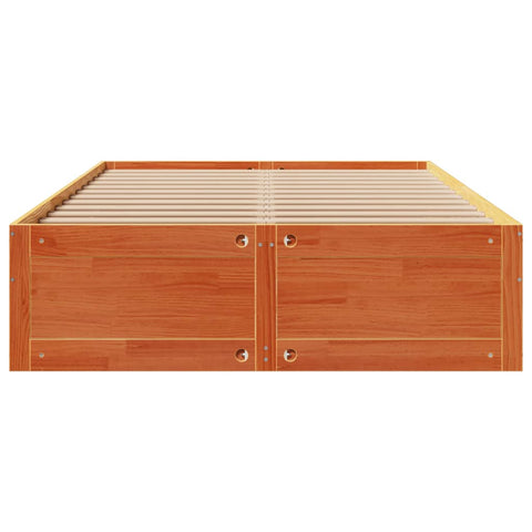 vidaXL Bed Frame without Mattress with Drawers Wax Brown 150x200 cm King Size Solid Wood Pine