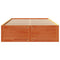 vidaXL Bed Frame without Mattress with Drawers Wax Brown 150x200 cm King Size Solid Wood Pine