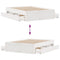 vidaXL Bed Frame without Mattress with Drawers White 140x200 cm Solid Wood Pine