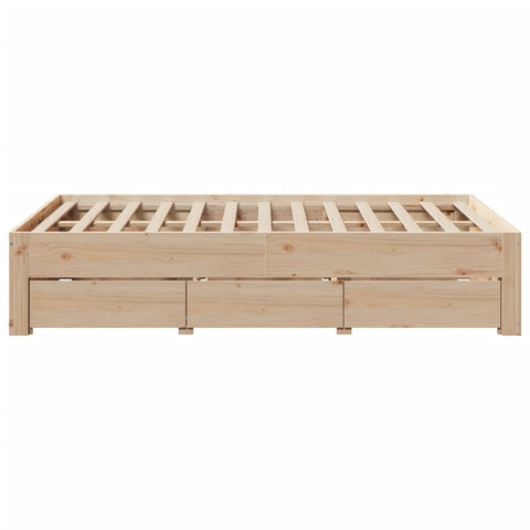 vidaXL Bed Frame without Mattress with Drawers 120x200 cm Solid Wood Pine