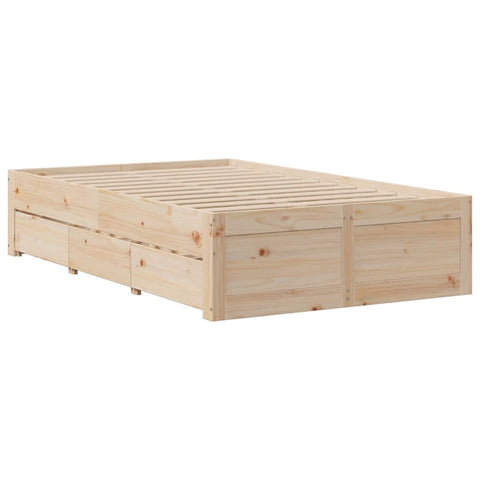 vidaXL Bed Frame without Mattress with Drawers 120x200 cm Solid Wood Pine