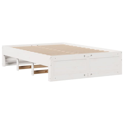 vidaXL Bed Frame without Mattress with Drawers White 140x190 cm Solid Wood Pine