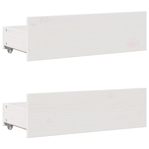 vidaXL Bed Frame without Mattress with Drawers White 140x190 cm Solid Wood Pine