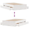 vidaXL Bed Frame without Mattress with Drawers White 135x190 cm Double Solid Wood Pine