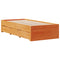 vidaXL Bed Frame without Mattress with Drawers Wax Brown 75x190 cm Small Single Solid Wood Pine