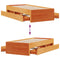 vidaXL Bed Frame without Mattress with Drawers Wax Brown 75x190 cm Small Single Solid Wood Pine