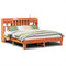 vidaXL Bed Frame without Mattress Wax Brown 200x200 cm Solid Wood Pine