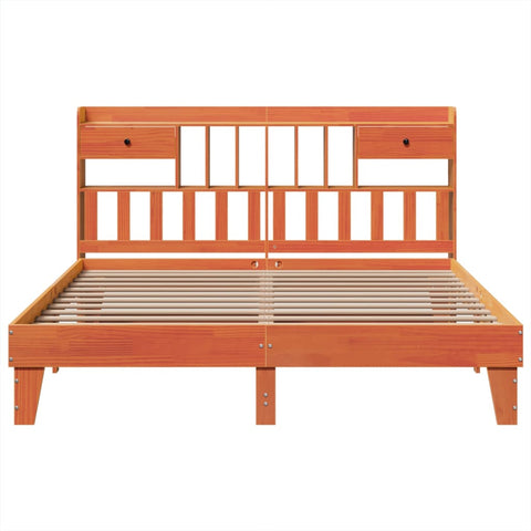 vidaXL Bed Frame without Mattress Wax Brown 200x200 cm Solid Wood Pine