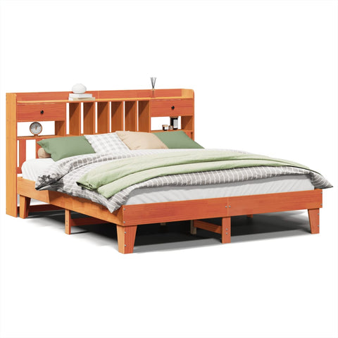 vidaXL Bed Frame without Mattress Wax Brown 180x200 cm Super King Solid Wood Pine