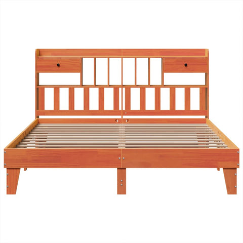 vidaXL Bed Frame without Mattress Wax Brown 180x200 cm Super King Solid Wood Pine