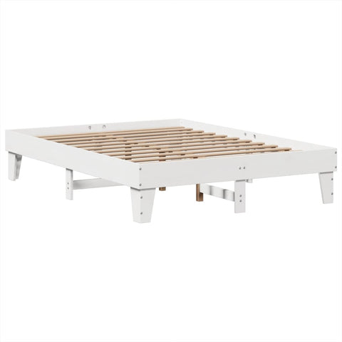 vidaXL Bed Frame without Mattress White 150x200 cm King Size Solid Wood Pine