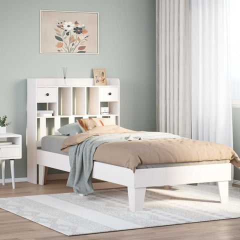 vidaXL Bed Frame without Mattress White 90x200 cm Solid Wood Pine