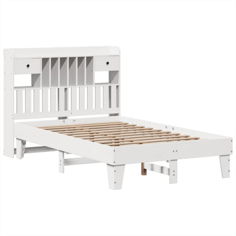 vidaXL Bed Frame without Mattress White 135x190 cm Solid Wood Pine