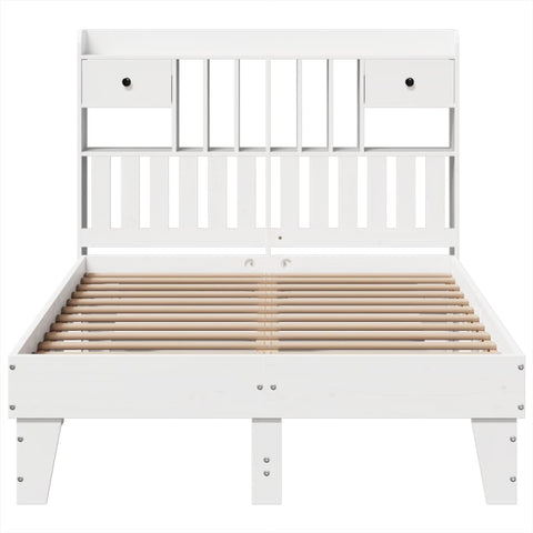 vidaXL Bed Frame without Mattress White 135x190 cm Solid Wood Pine