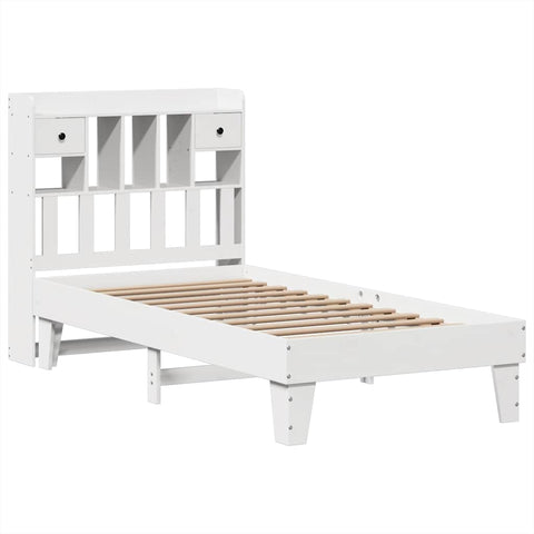 vidaXL Bed Frame without Mattress White 90x190 cm Single Solid Wood Pine