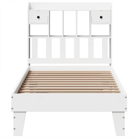 vidaXL Bed Frame without Mattress White 90x190 cm Single Solid Wood Pine