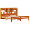 vidaXL Bookcase Bed without Mattress Wax Brown 200x200cm Solid Wood Pine