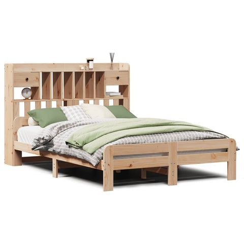 vidaXL Bookcase Bed without Mattress 160x200 cm Solid Wood Pine