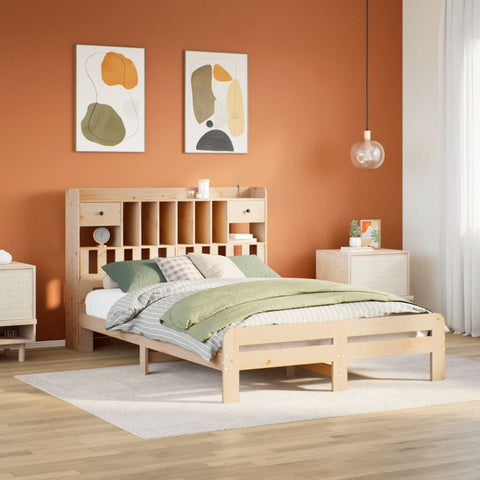vidaXL Bookcase Bed without Mattress 160x200 cm Solid Wood Pine