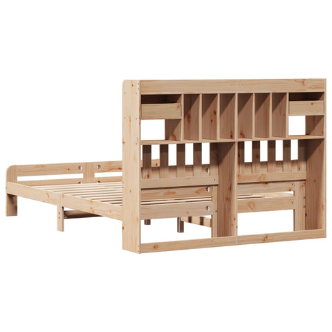 vidaXL Bookcase Bed without Mattress 150x200 cm King Size Solid Wood Pine