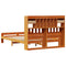 vidaXL Bookcase Bed without Mattress Wax Brown 140x200cm Solid Wood Pine