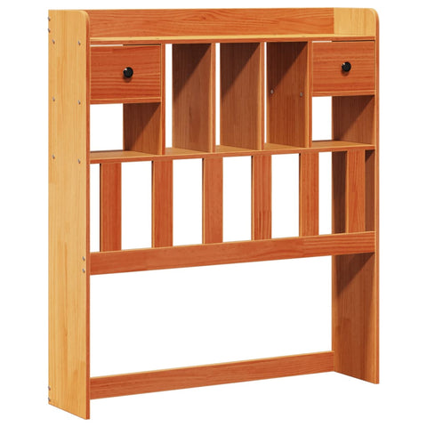 vidaXL Bookcase Bed without Mattress Wax Brown 90x200cm Solid Wood Pine