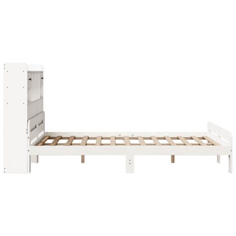 vidaXL Bookcase Bed without Mattress White 140x190 cm Solid Wood Pine