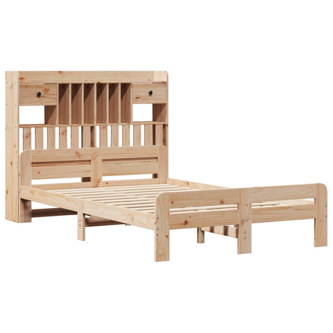 vidaXL Bookcase Bed without Mattress 135x190 cm Double Solid Wood Pine