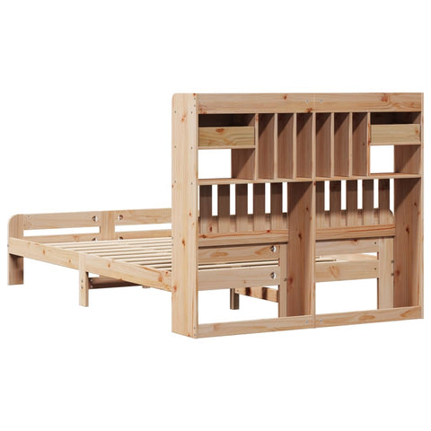vidaXL Bookcase Bed without Mattress 135x190 cm Double Solid Wood Pine