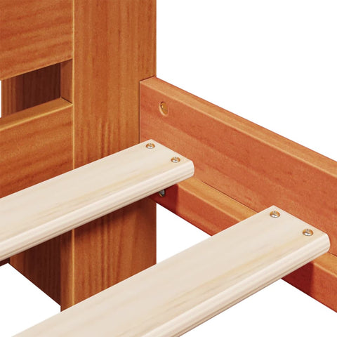 vidaXL Bookcase Bed without Mattress Wax Brown 75x190 cm Small Single Solid Wood Pine