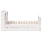 vidaXL Bookcase Bed without Mattress White 200x200 cm Solid Wood Pine