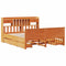 vidaXL Bookcase Bed without Mattress Wax Brown 200x200cm Solid Wood Pine