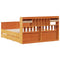 vidaXL Bookcase Bed without Mattress Wax Brown 200x200cm Solid Wood Pine