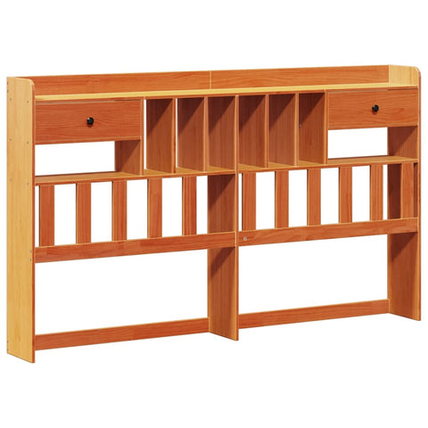 vidaXL Bookcase Bed without Mattress Wax Brown 200x200cm Solid Wood Pine