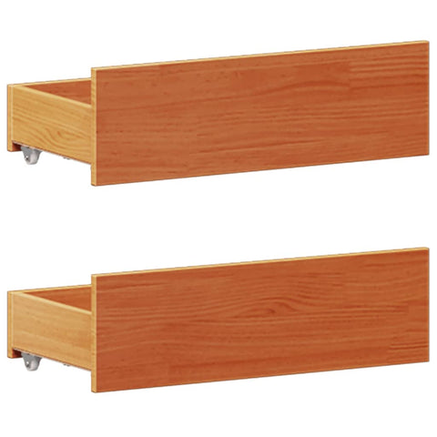 vidaXL Bookcase Bed without Mattress Wax Brown 200x200cm Solid Wood Pine