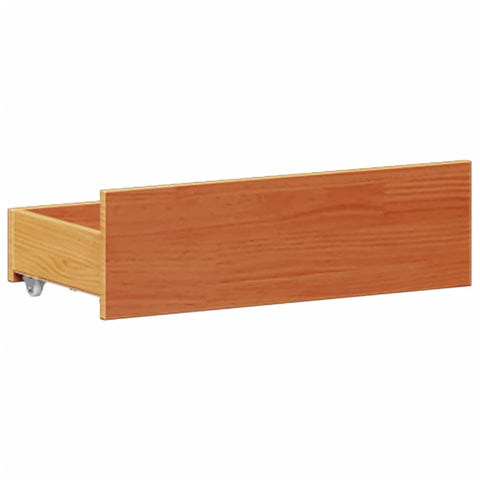 vidaXL Bookcase Bed without Mattress Wax Brown 200x200cm Solid Wood Pine